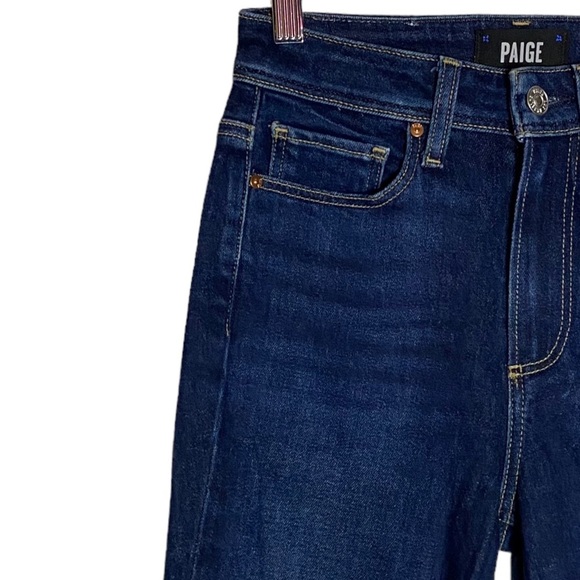Paige Margot Skinny Jeans Denim High Rise Skinny Leg Dark Blue Wash 24 - Picture 7 of 16
